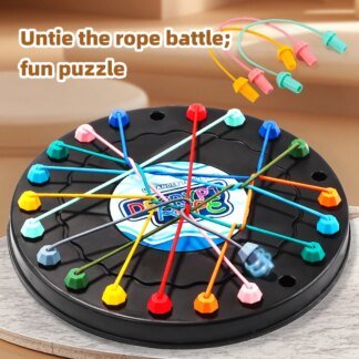 Kids Rope Puzzle Toy with 10 Elastic Ropes, 3 Difficulty Levels