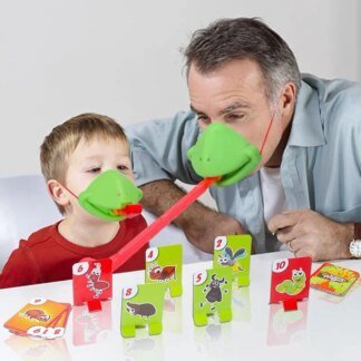 Frog Tongue Board Game Soft Glue Cards for 2 or 4 Players